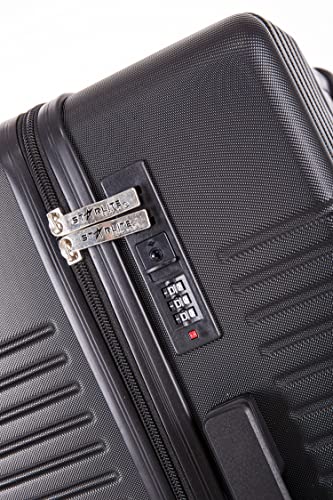 DK Large Lightweight Black Hard Shell Luggage Suitcase