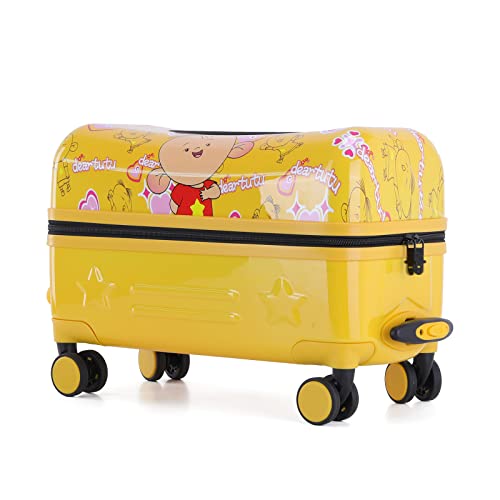 Kids' GinzaTravel Ride-On Suitcase, Yellow, Designer Handbag
