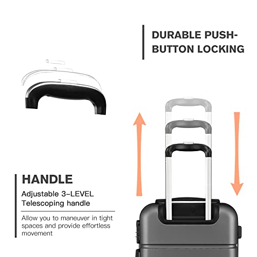 Grey Carry On Travel Bag with Hard Shell