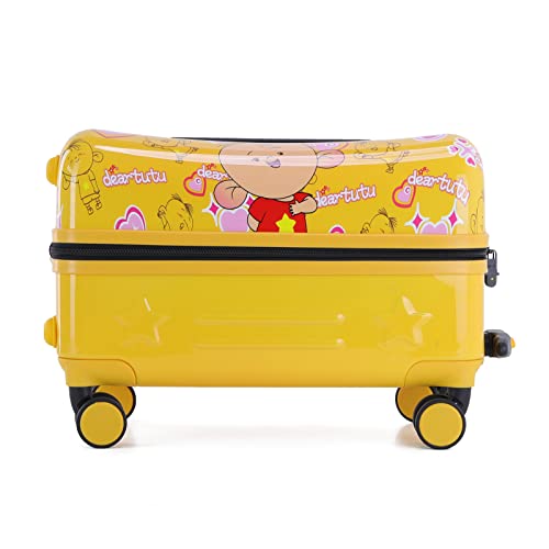 Kids' GinzaTravel Ride-On Suitcase, Yellow, Designer Handbag