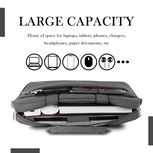 17.3" Grey Designer Laptop Messenger Bag for Men/Women