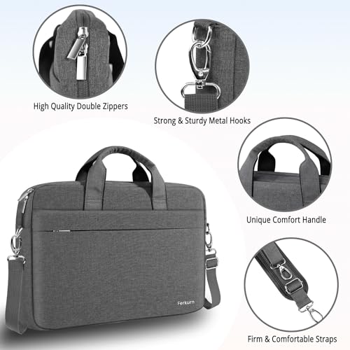 17.3" Grey Designer Laptop Messenger Bag for Men/Women