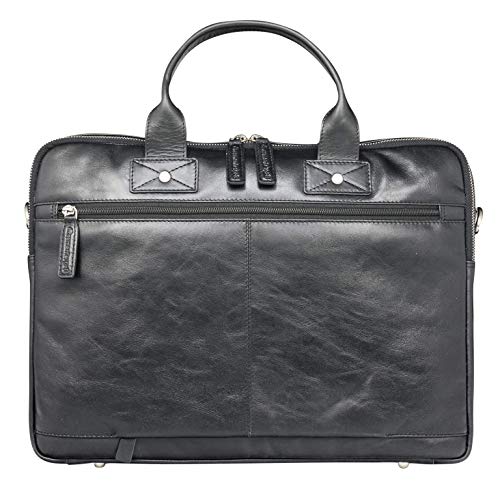 Black dbramante1928 Kronborg Laptop Bag | Handcrafted Leather, fits 16