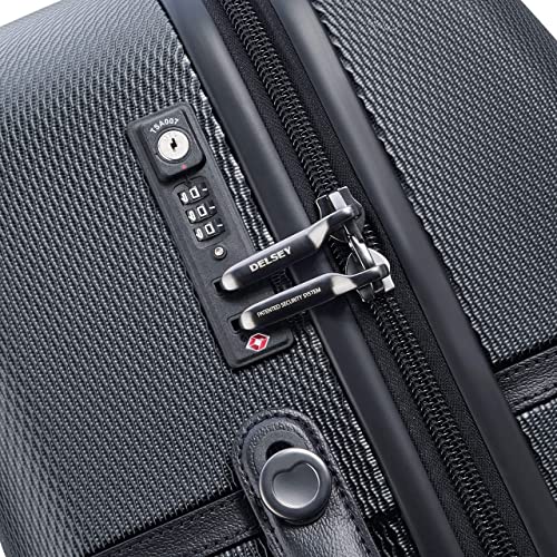 Delsey Paris Chatelet Hardside Luggage with Spinner Wheels, Black, Checked-Large 28 Inch, No Brake