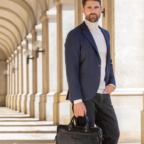 Black dbramante1928 Kronborg Laptop Bag | Handcrafted Leather, fits 16