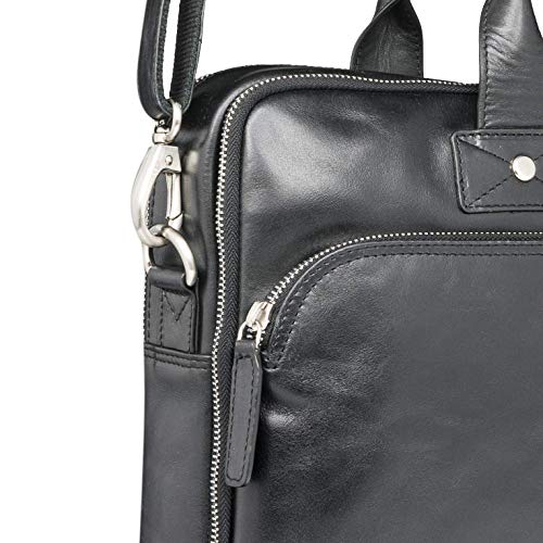 Black dbramante1928 Kronborg Laptop Bag | Handcrafted Leather, fits 16