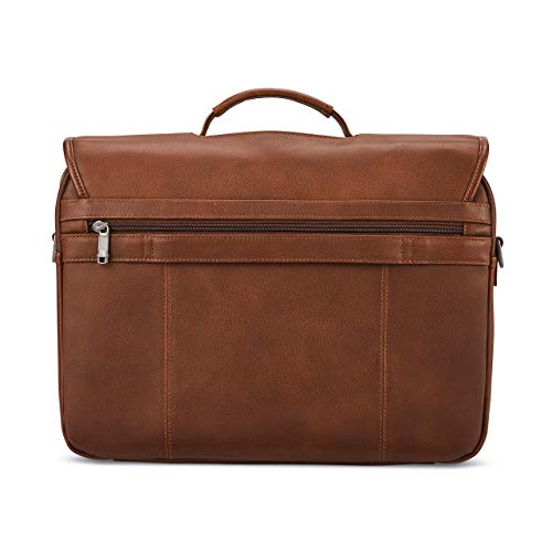Samsonite Classic Leather Flapover Handbag, Cognac