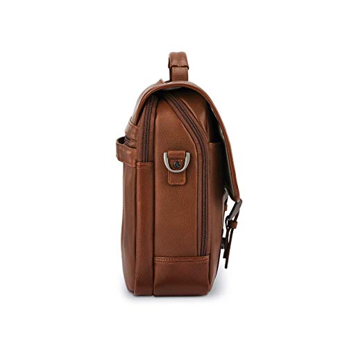 Samsonite Classic Leather Flapover Handbag, Cognac