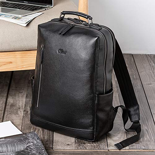 CLUCI Men's Slim Leather Backpack for Business Travel