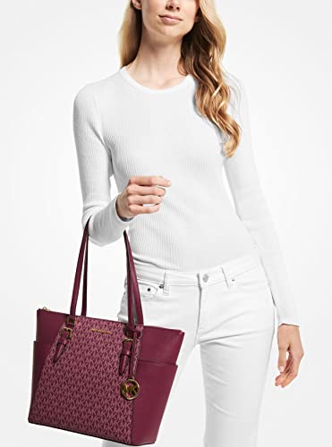 MK Charlotte Signature Top Zip Tote in Mulberry Multi