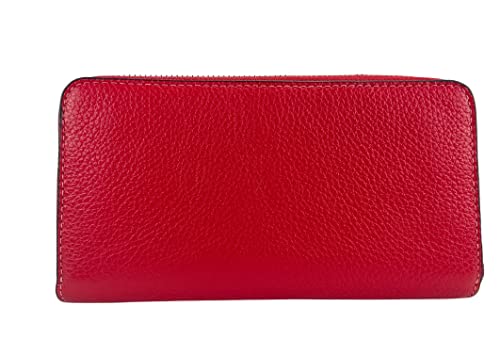 COACH Red Leather Zip Around Clutch - #C4451