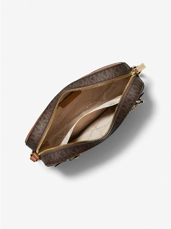 Michael Kors Brown Signature Leather Crossbody Bag, Gold Hw