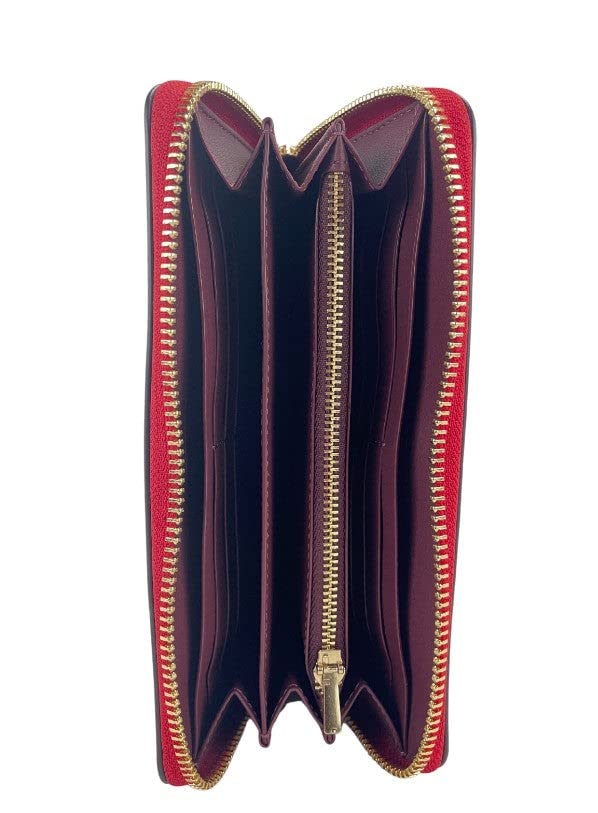 COACH Red Leather Zip Around Clutch - #C4451