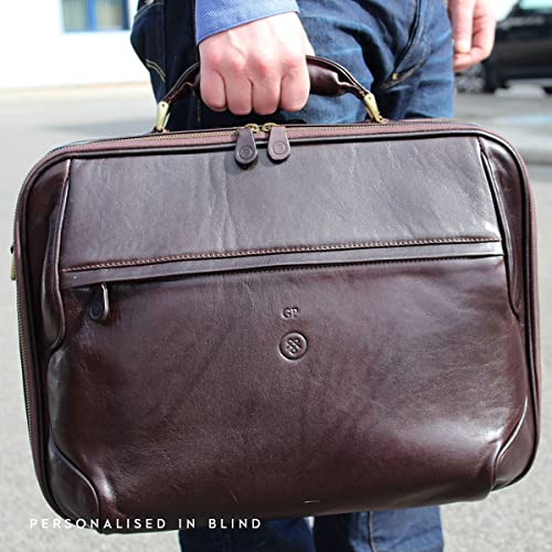 Maxwell Scott Men's Leather Laptop Briefcase | The Volterra
