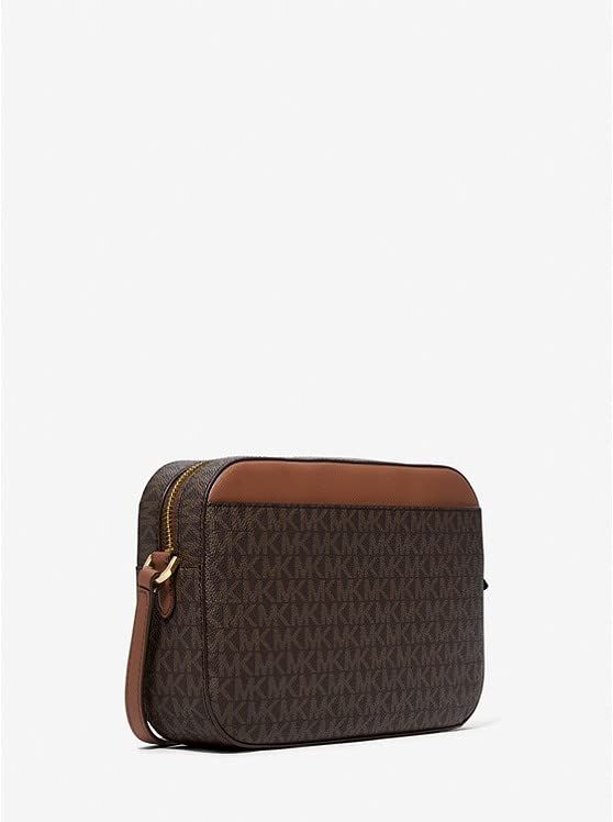 Michael Kors Brown Signature Leather Crossbody Bag, Gold Hw