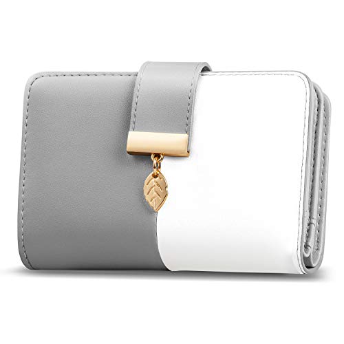 Faneam RFID Blocking Leather Wallet for Women, Gray