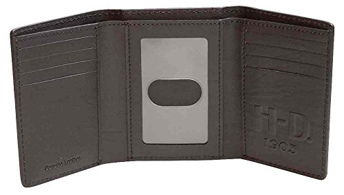 Harley-Davidson Mens Black Trifold Wallet, Bar & Shield
