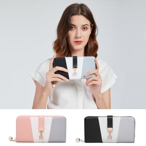 Miss Lulu Tri Colour Long Wallet Clutch for Women