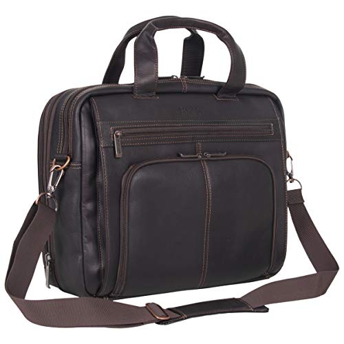 Kenneth Cole Brown Leather Laptop Portfolio, Dual Compartment