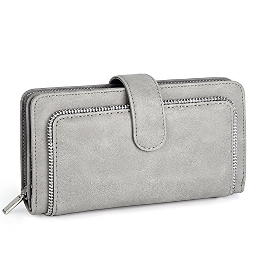 UTO RFID Blocking Gray Leather Designer Wallet