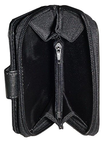 Lorenz Small Black Leather Zip Around Purse RFID