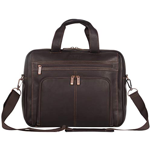 Kenneth Cole Brown Leather Laptop Portfolio, Dual Compartment