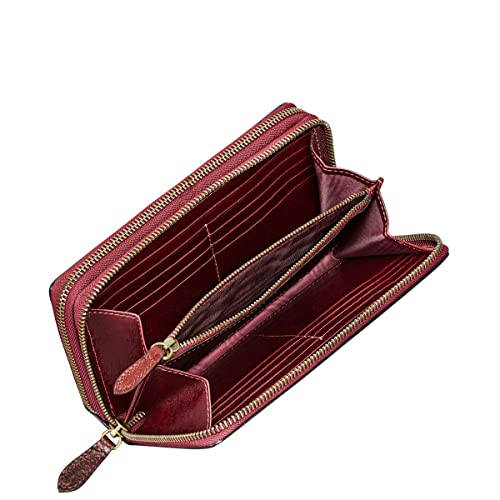 Maxwell Scott Wine Red Leather Extra Large Clutch