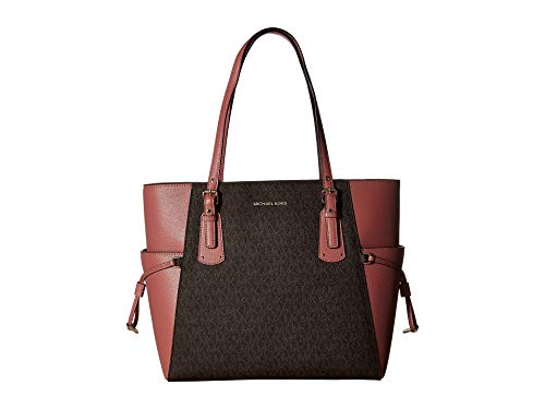 Michael Kors Voyager Crossgrain Leather Crossbody Bag Brown