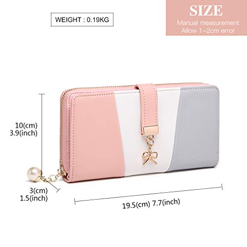 Miss Lulu Tri Colour Long Wallet Clutch for Women