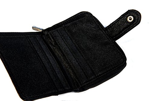 Lorenz Small Black Leather Zip Around Purse RFID
