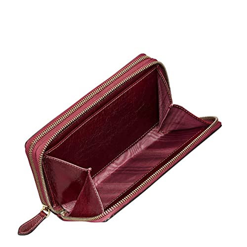 Maxwell Scott Wine Red Leather Extra Large Clutch