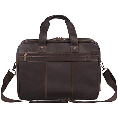 Kenneth Cole Brown Leather Laptop Portfolio, Dual Compartment