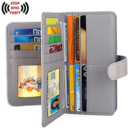 UTO RFID Blocking Gray Leather Designer Wallet