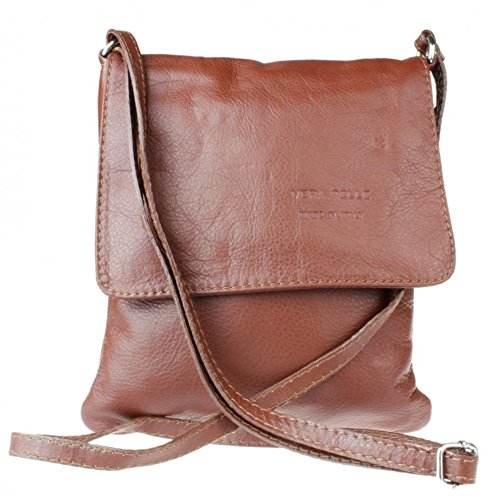 Brown Genuine Italian Leather Crossbody Messenger Shoulder Bag