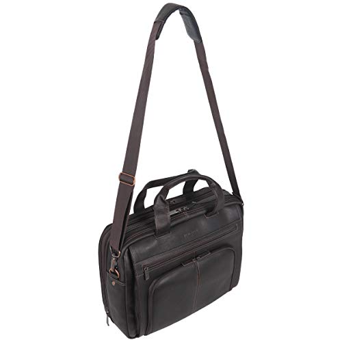 Kenneth Cole Brown Leather Laptop Portfolio, Dual Compartment