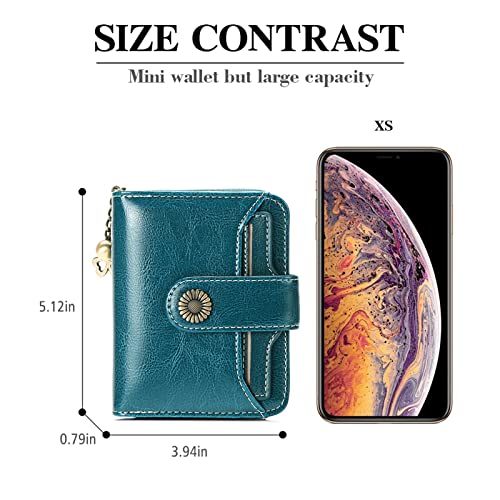 SENDEFN Genuine Leather Women's Bifold Compact Wallet RFID