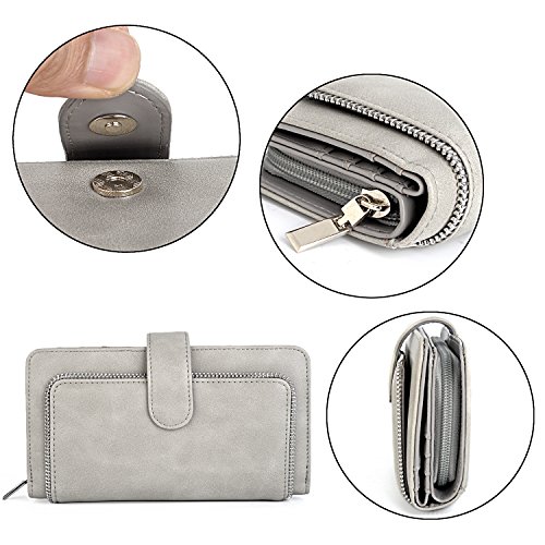 UTO RFID Blocking Gray Leather Designer Wallet