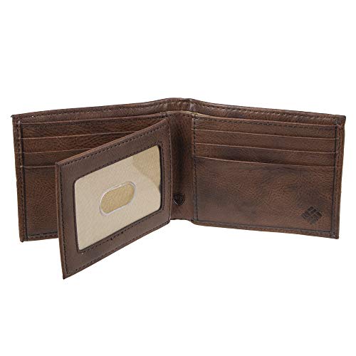 Columbia Men's Tan Burnished Slimfold Wallet - RFID Blocking