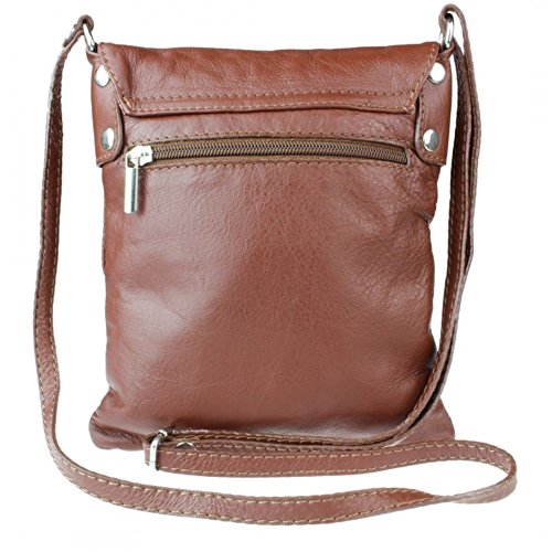 Brown Genuine Italian Leather Crossbody Messenger Shoulder Bag