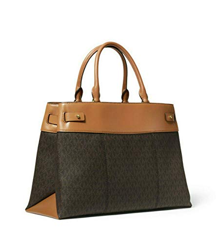 Michael Kors Gramercy Large Logo Leather Satchel Brown