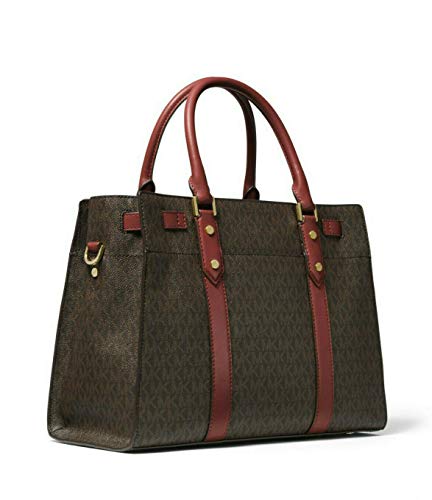 Brown/Brandy Michael Kors Large Logo Leather Satchel
