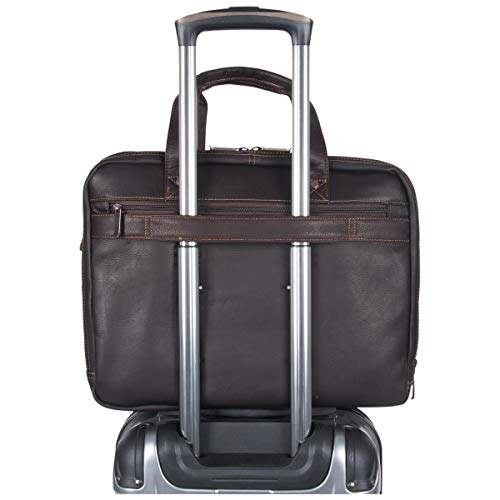 Kenneth Cole Brown Leather Laptop Portfolio, Dual Compartment