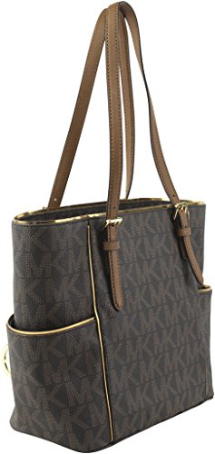 Michael Kors Signature Tote Handbag in Brown Leather