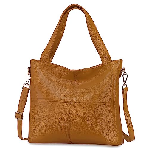 S-ZONE Cowhide Leather Tote Purse Crossbody Handbag