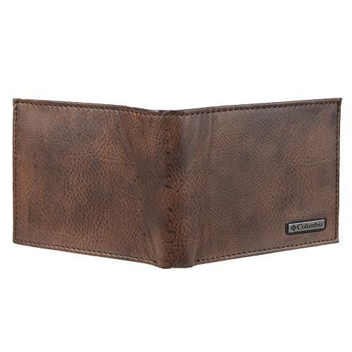 Columbia Men's Tan Burnished Slimfold Wallet - RFID Blocking