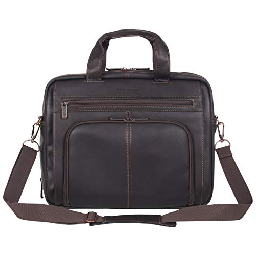 Kenneth Cole Brown Leather Laptop Portfolio, Dual Compartment