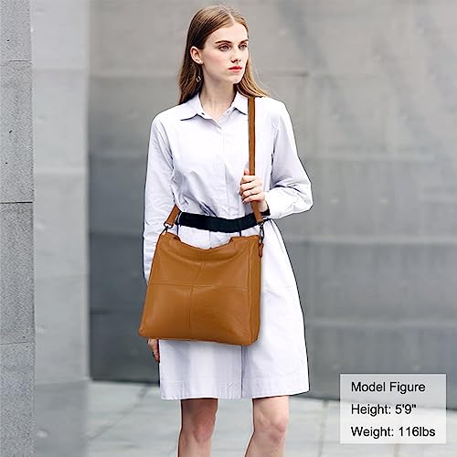 S-ZONE Cowhide Leather Tote Purse Crossbody Handbag