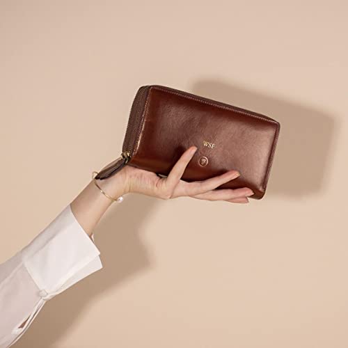 Maxwell Scott Wine Red Leather Extra Large Clutch