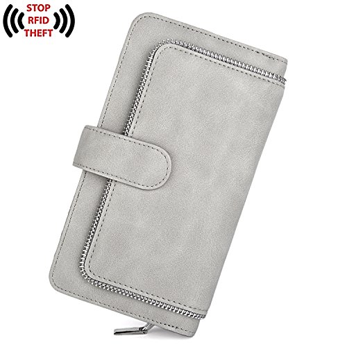 UTO RFID Blocking Gray Leather Designer Wallet