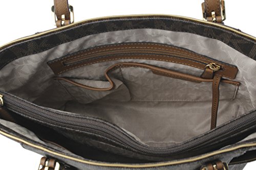 Michael Kors Signature Tote Handbag in Brown Leather